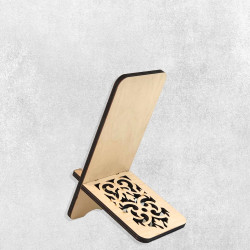 Друк на вертикальній дерев'яній підставці для смартфона