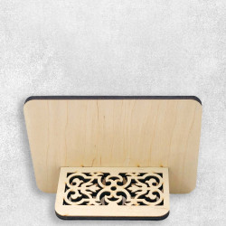 Друк на горизонтальній дерев'яній підставці для смартфона