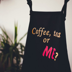 Фартух чорний з принтом Coffee Tea Фартух чорний з принтом Coffee Tea