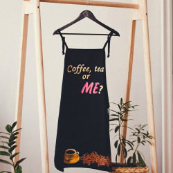 Фартух чорний з принтом Coffee Tea Фартух чорний з принтом Coffee Tea