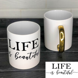 Чашка із золотою ручкою Life Чашка із золотою ручкою Life