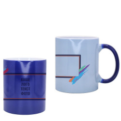 Друк на чашці хамелеон синій